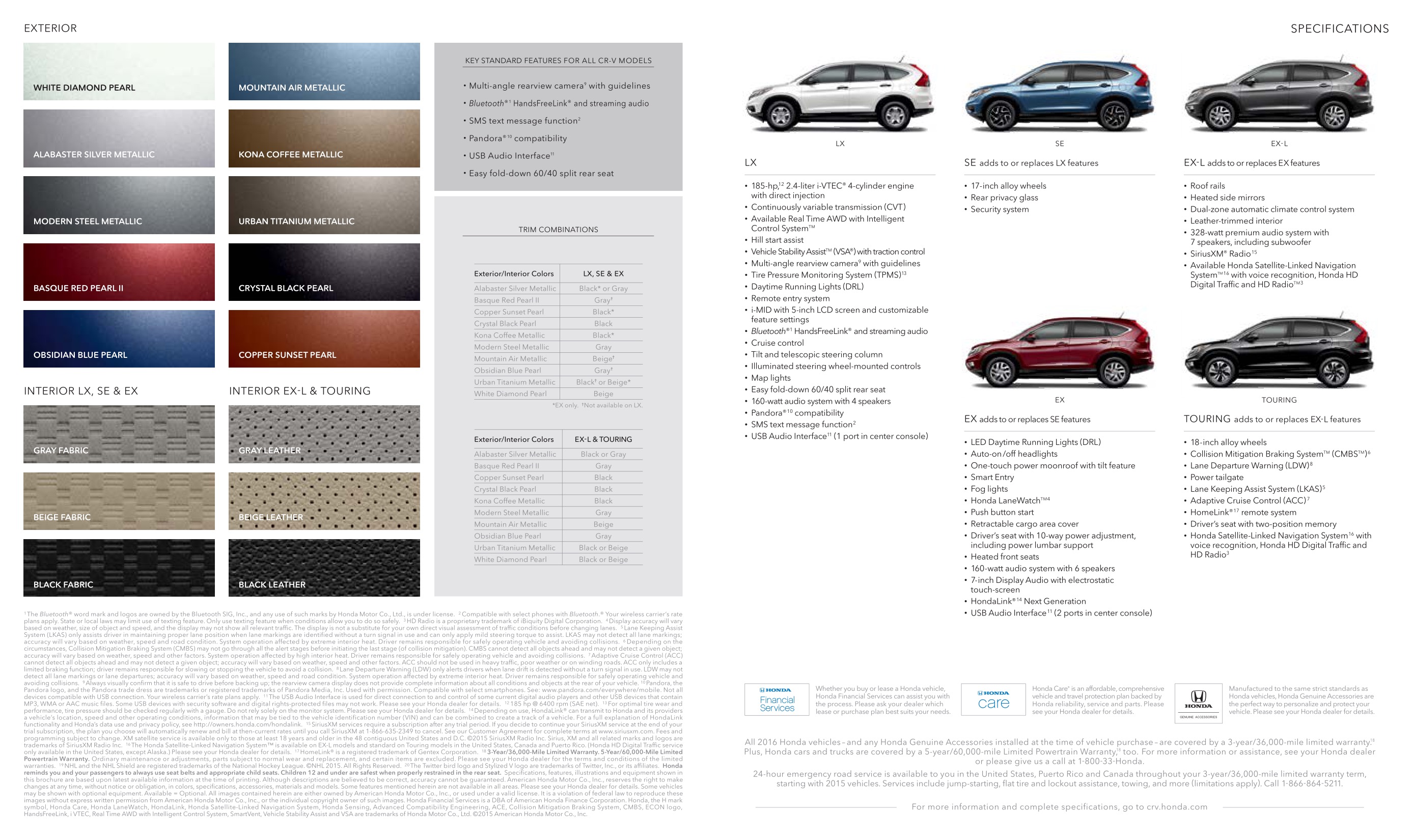 2016 Honda CR-V Brochure Page 7